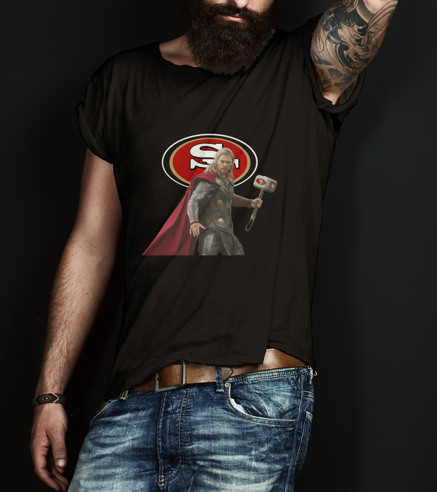 San Francisco 49ers Thor Collaboration Nfl Football T-Shirt