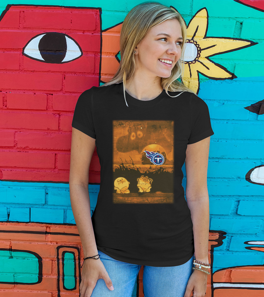Halloween Tennessee Titans Peanuts Crossover Pumpkin Patch Scene T-Shirt