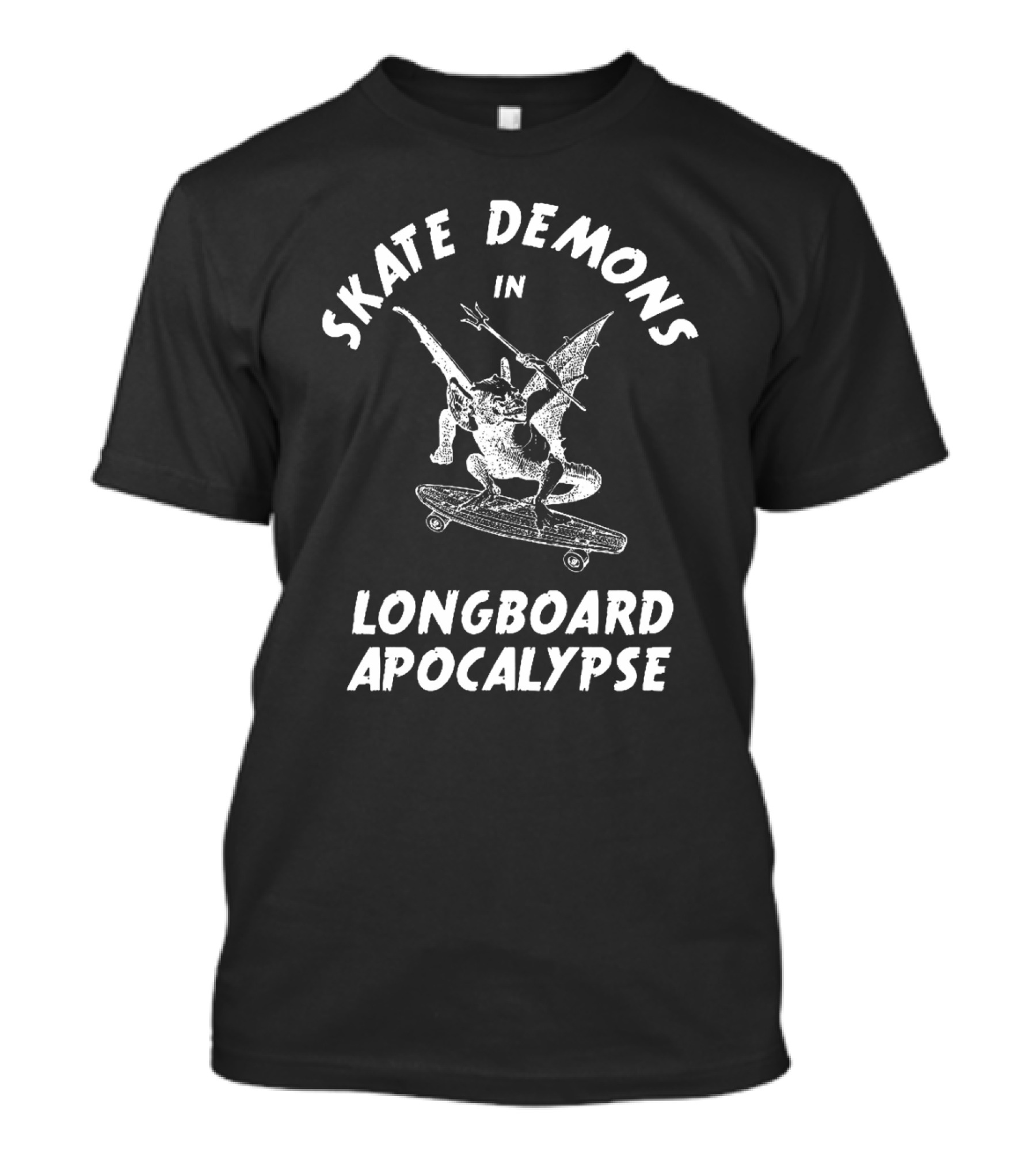 Skate Demons In Longboard Apocalypse Fantasy Imagery T-Shirt