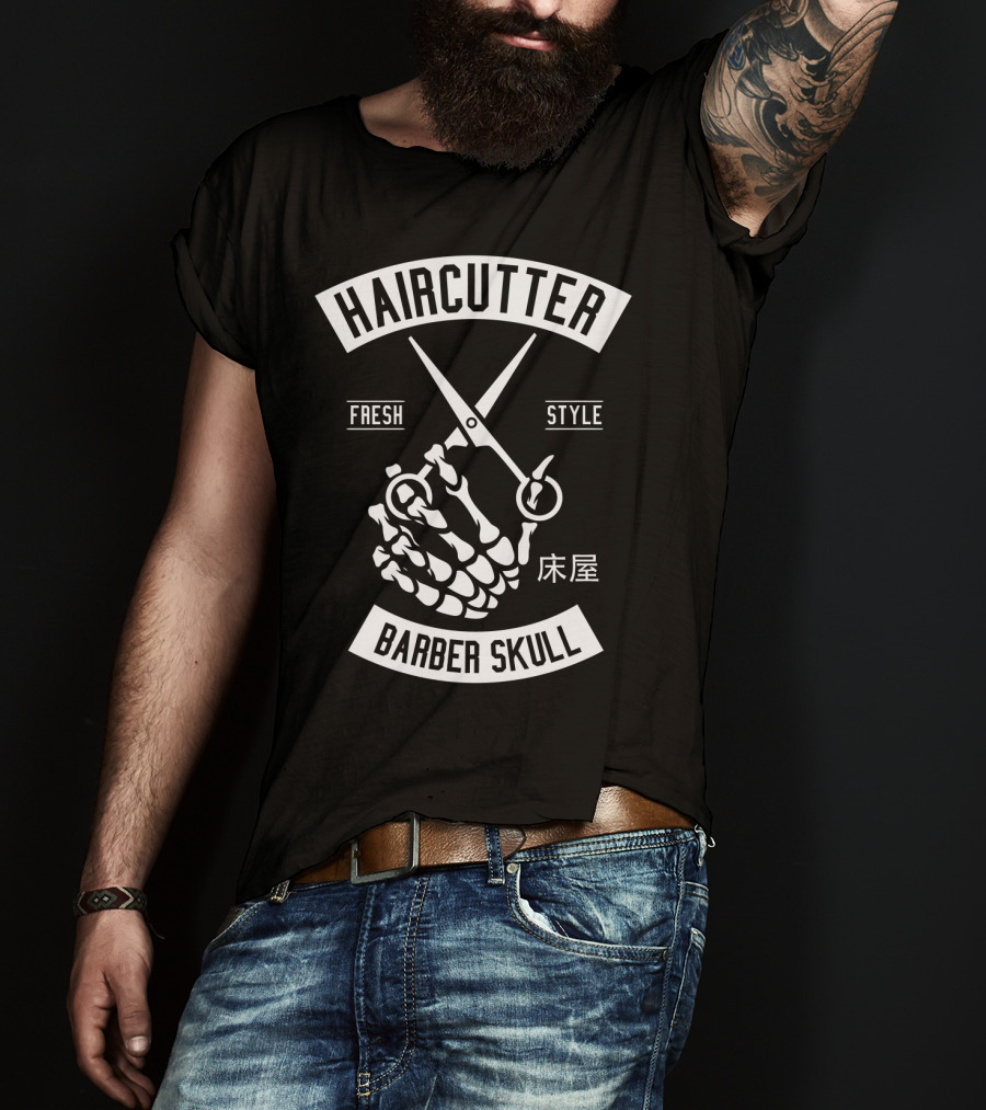 Haircutter Barber Skull Fresh T-Shirt