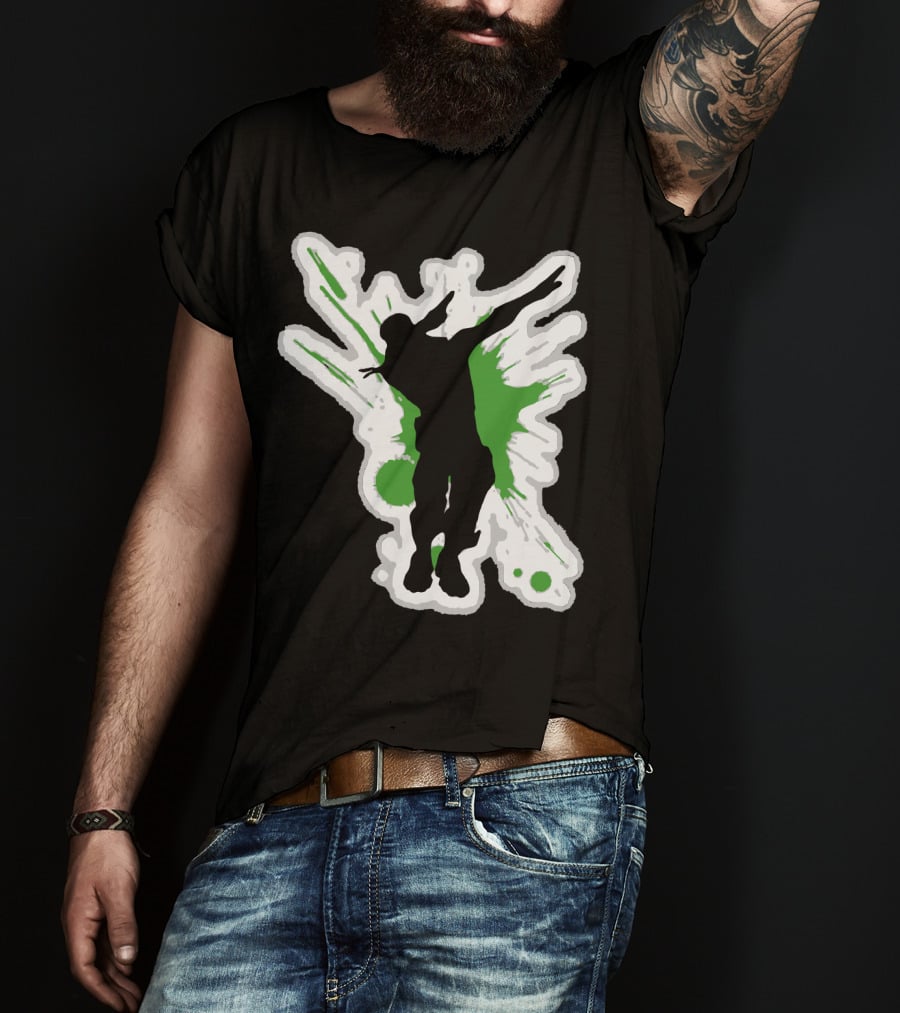Silhouette Dab With Dynamic Green Splash - Dane Dab T-Shirt