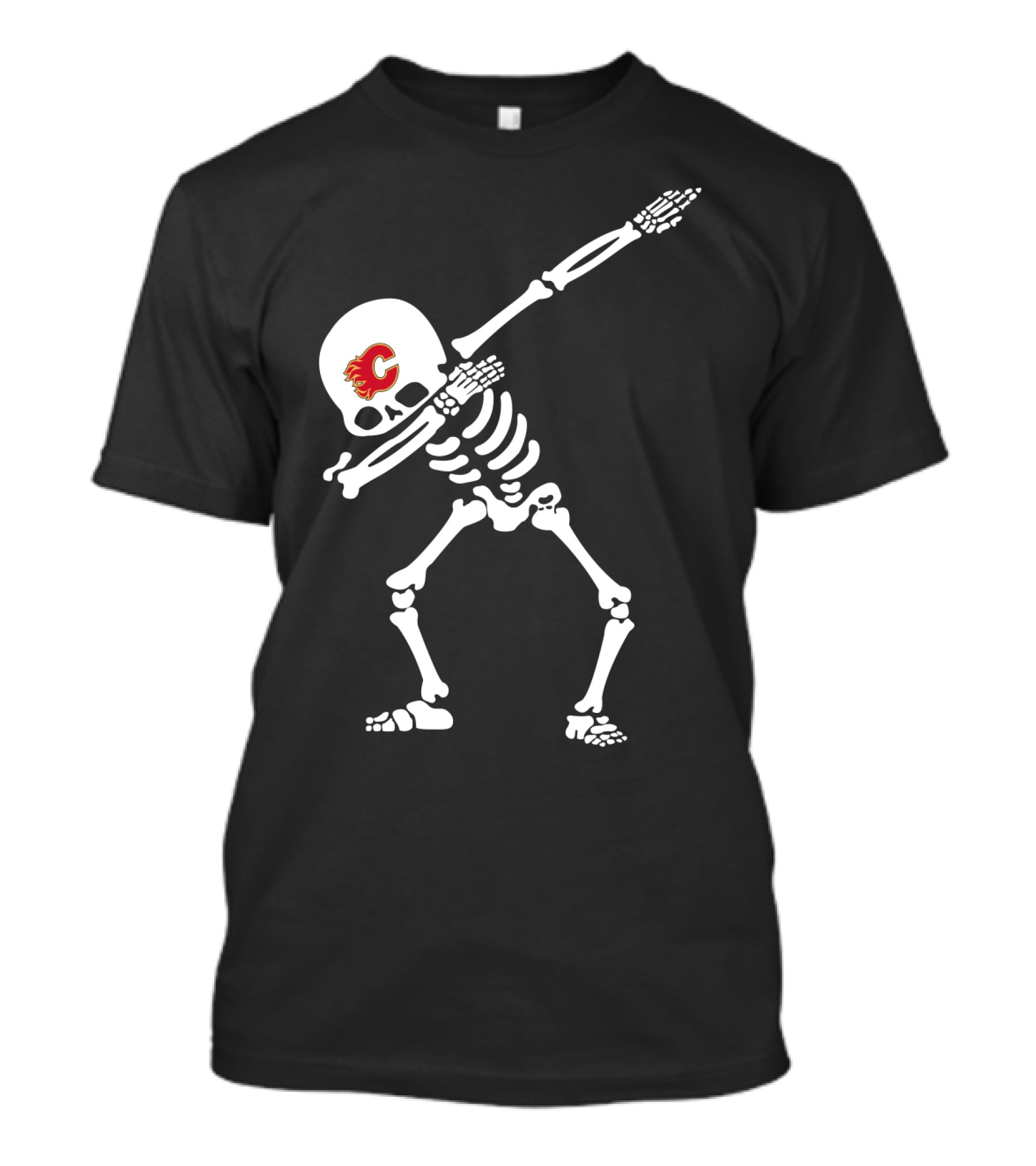 Calgary Flames Skeleton Dabbing Pose T-Shirt