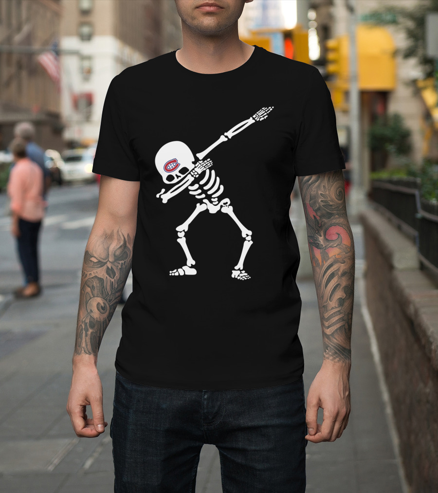 Canadiens Skeleton Dabbing With Team T-Shirt