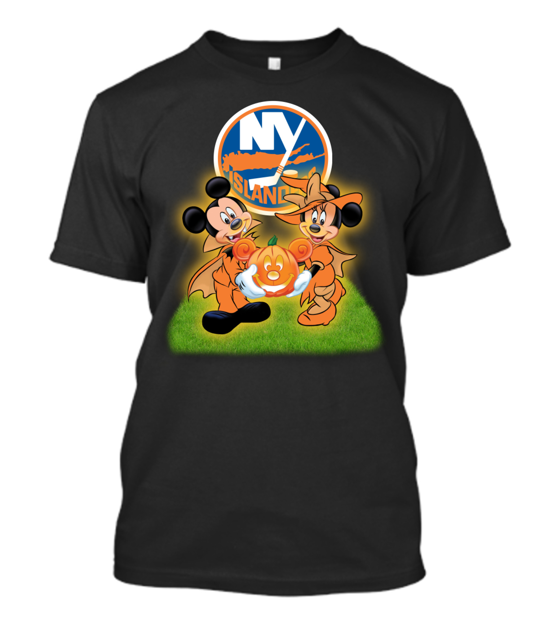 Halloween New York Islanders Mickey And Friends Pumpkin Celebration T-Shirt
