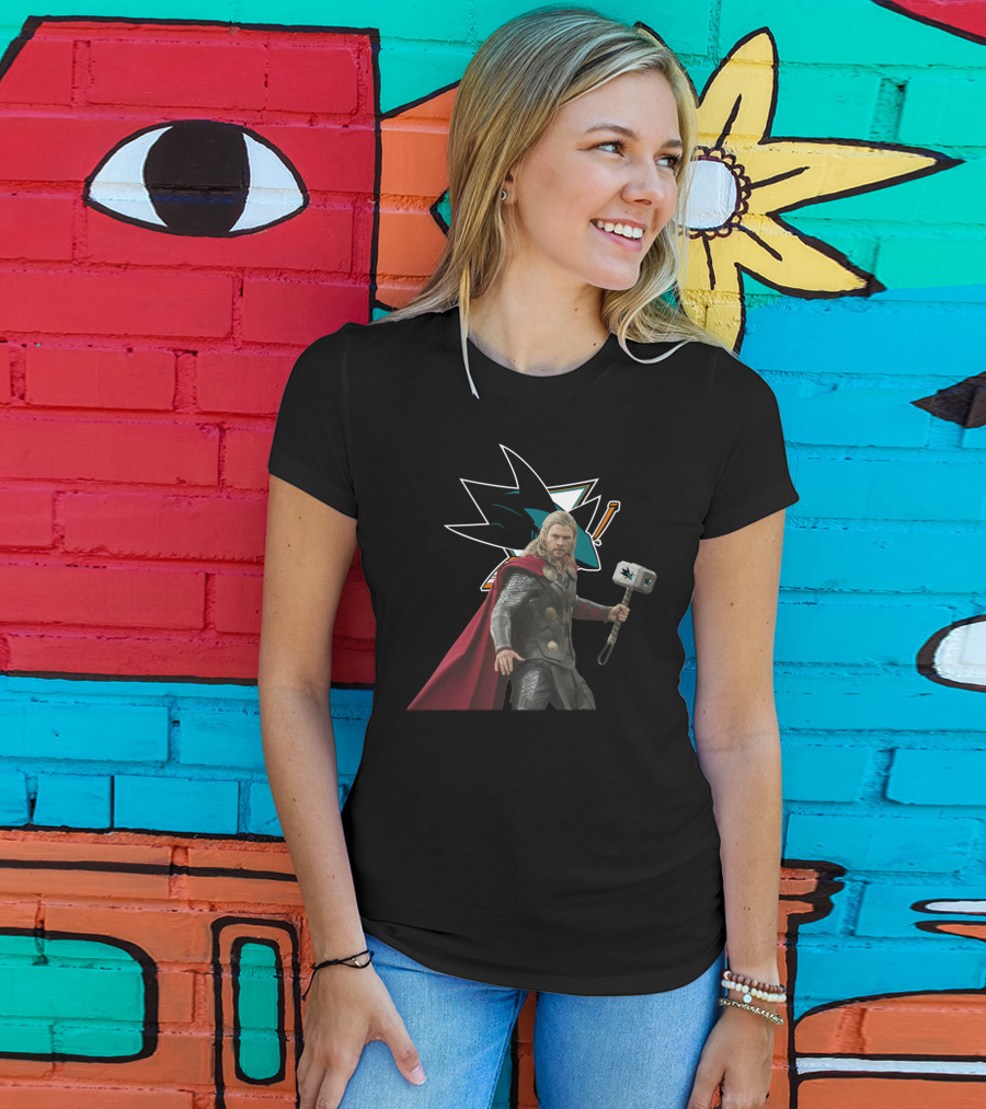 San Jose Sharks Thor Hammer Hero T-Shirt