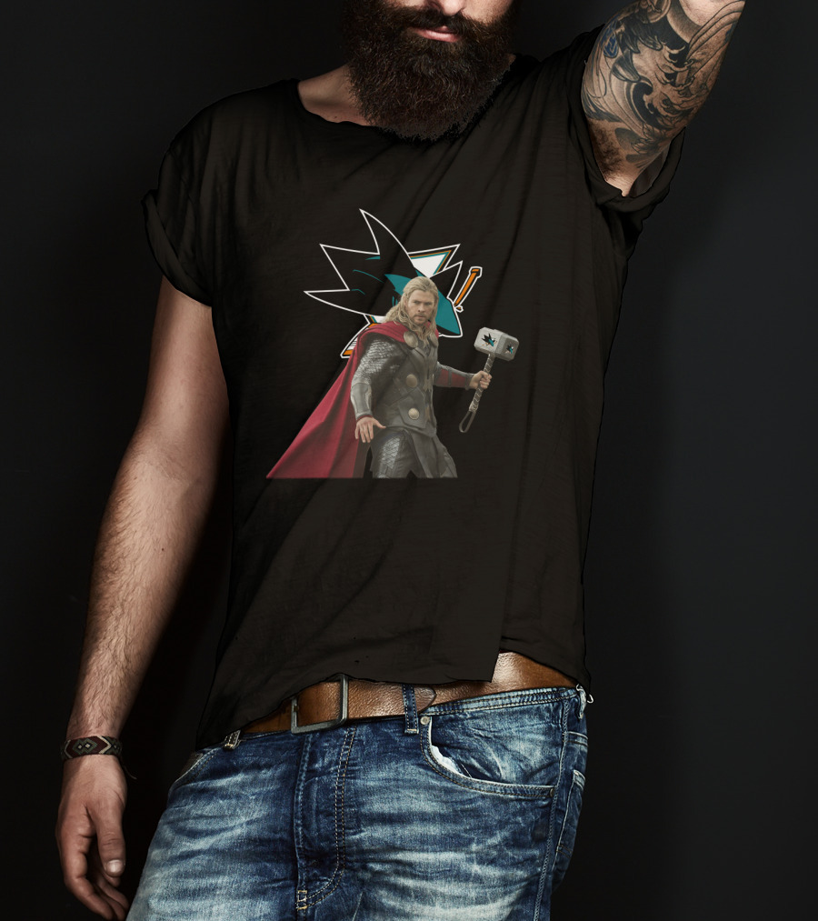 San Jose Sharks Thor Hammer Hero T-Shirt