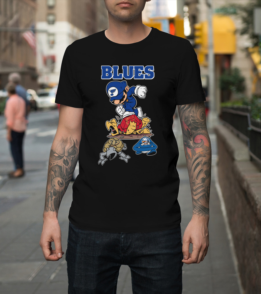 Blues St. Louis Hockey Style Parody With Video Game Character T-Shirt