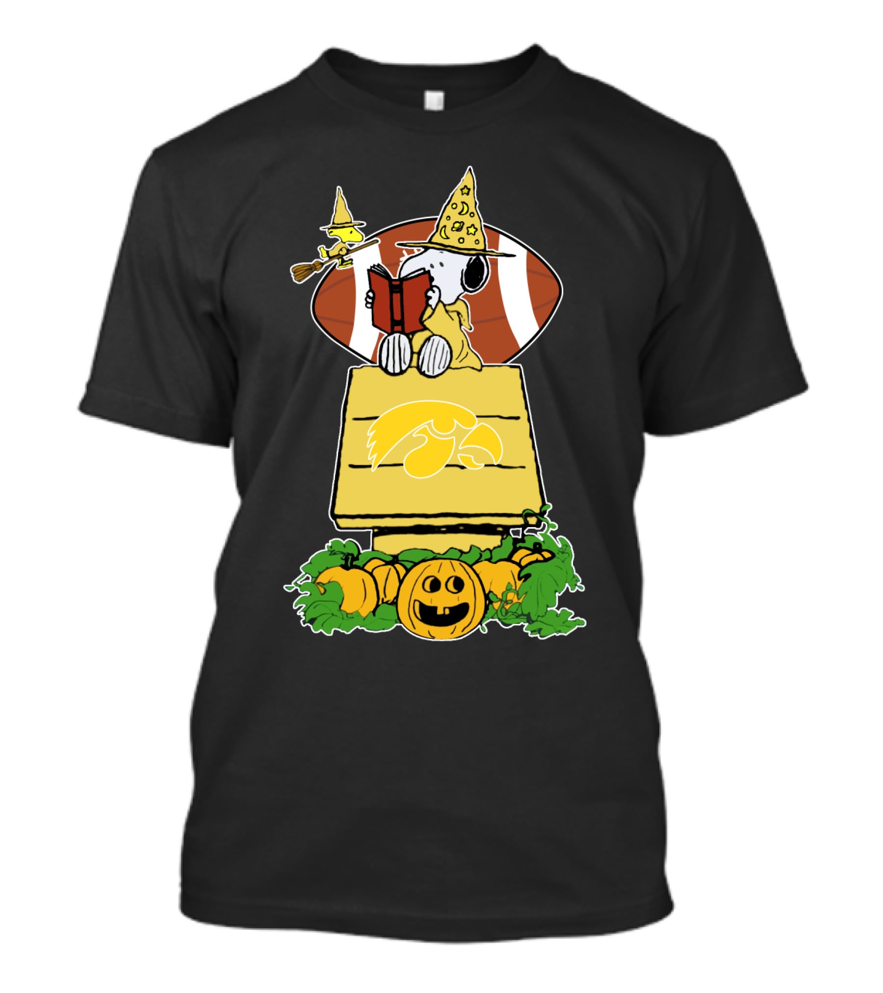 Halloween University Of Iowa Football Peanuts Snoopy Pumpkin House T-Shirt