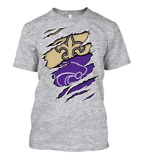 Kansas State Wildcats New Orleans Saints Fleur-de-lis Combination T-Shirt