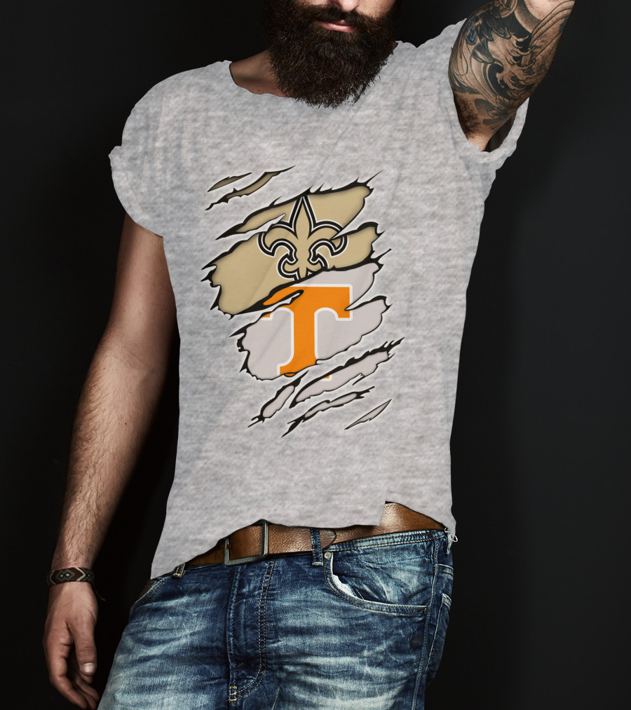 New Orleans Saints Tennessee Volunteers Fleur-de-Lis T T-Shirt