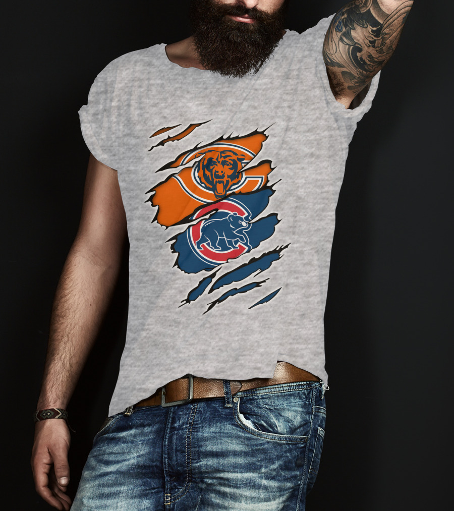 Chicago Bears Cubs Claw Marks Sports T-Shirt