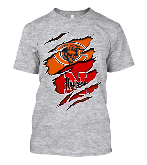 Chicago Bears Nebraska Huskers Claw Marks T-Shirt