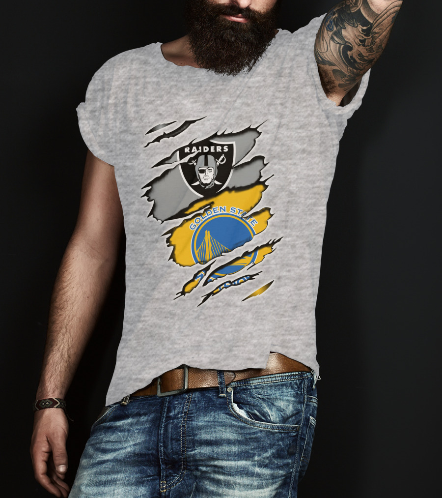 Raiders Golden State Warriors Logo Mashup T-Shirt