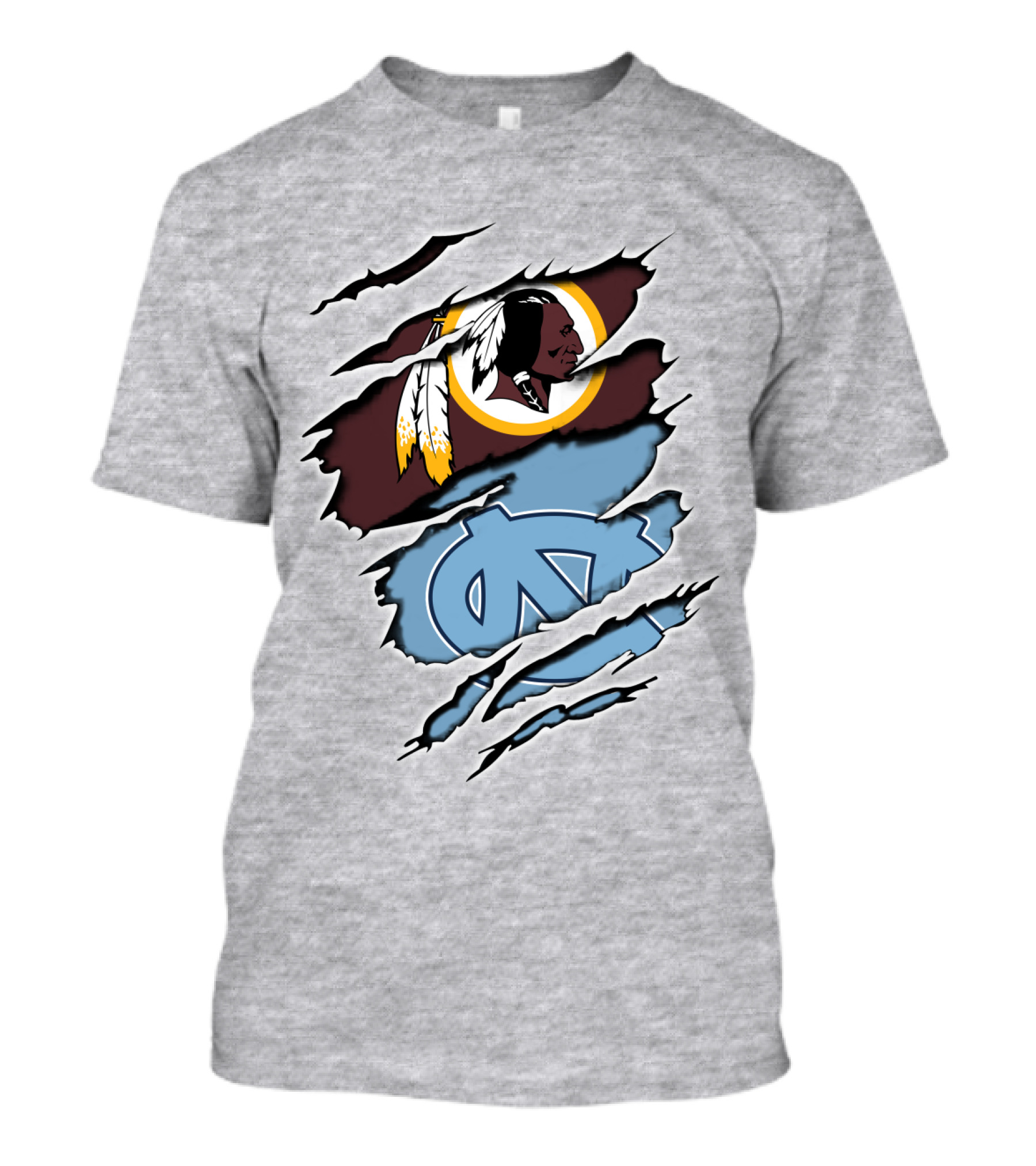 Redskins Tar Heels Logo Mashup T-Shirt