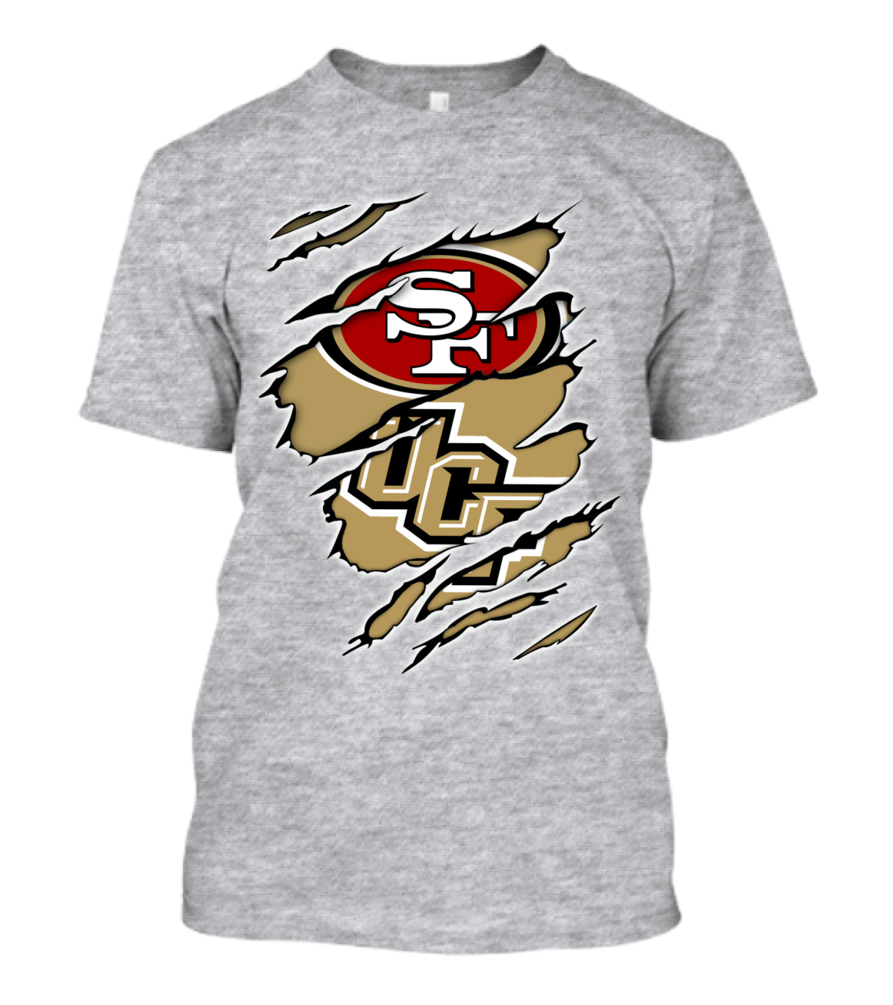 San Francisco 49ers And UCF Knights Torn T-Shirt