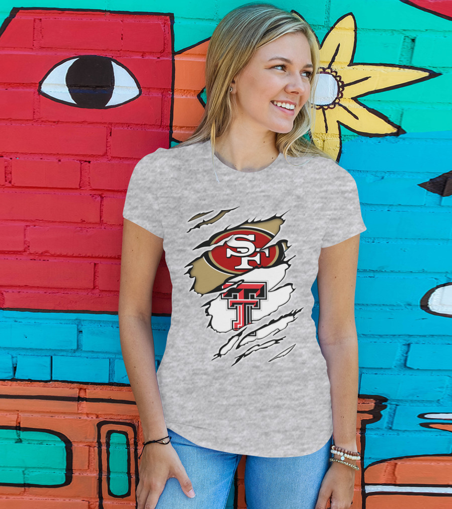 49ers SF Logo Texas Tech Red Raiders TT T-Shirt