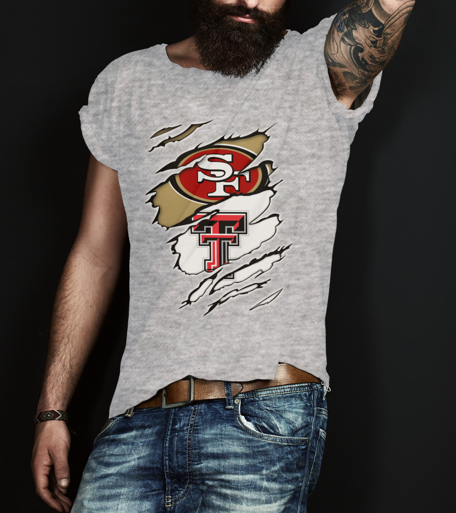 49ers SF Logo Texas Tech Red Raiders TT T-Shirt