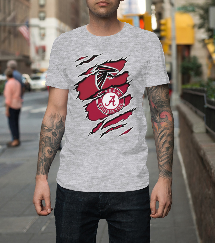 Alabama Crimson Tide Falcons Logo Torn T-Shirt