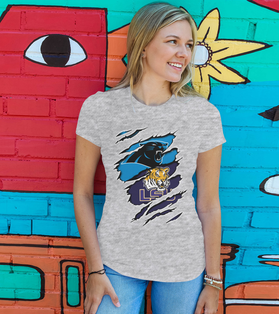 Carolina Panthers And LSU Tigers T-Shirt