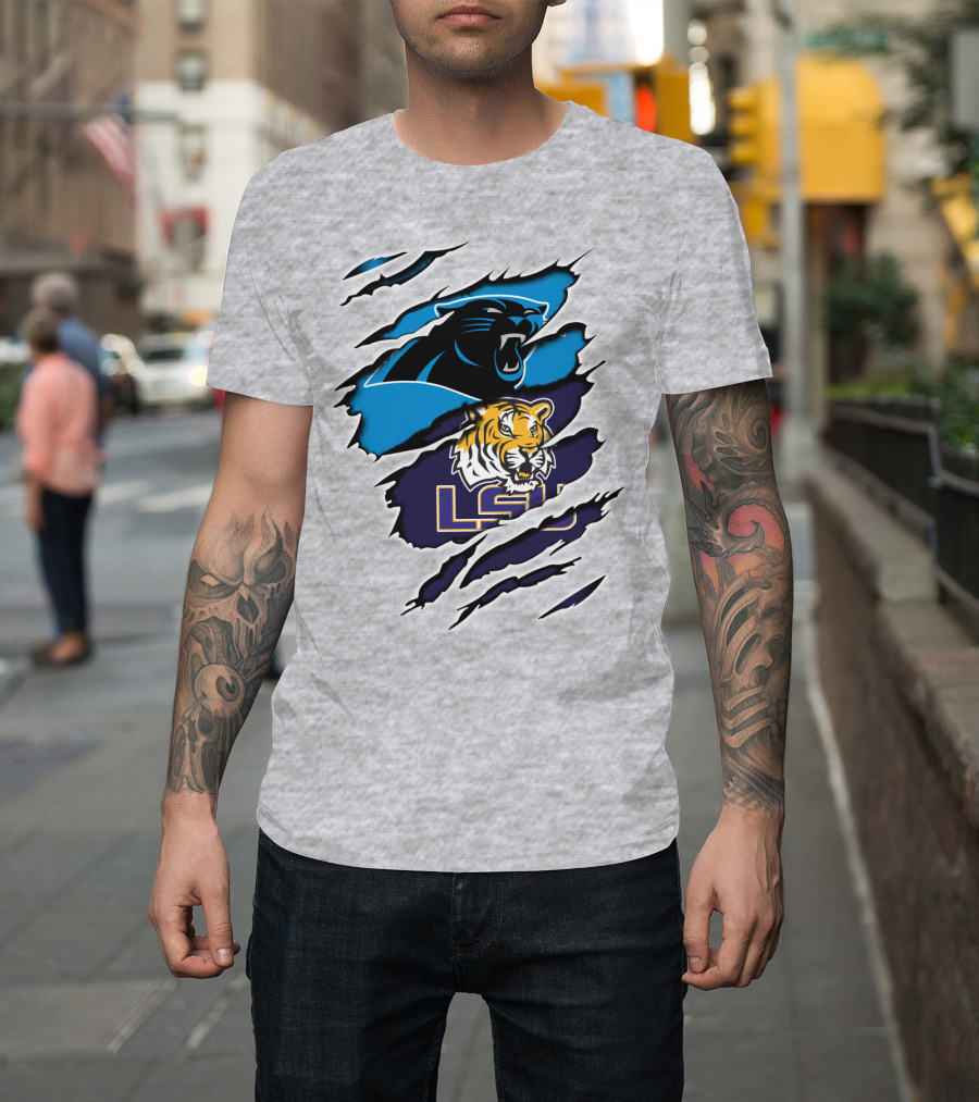 Carolina Panthers And LSU Tigers T-Shirt