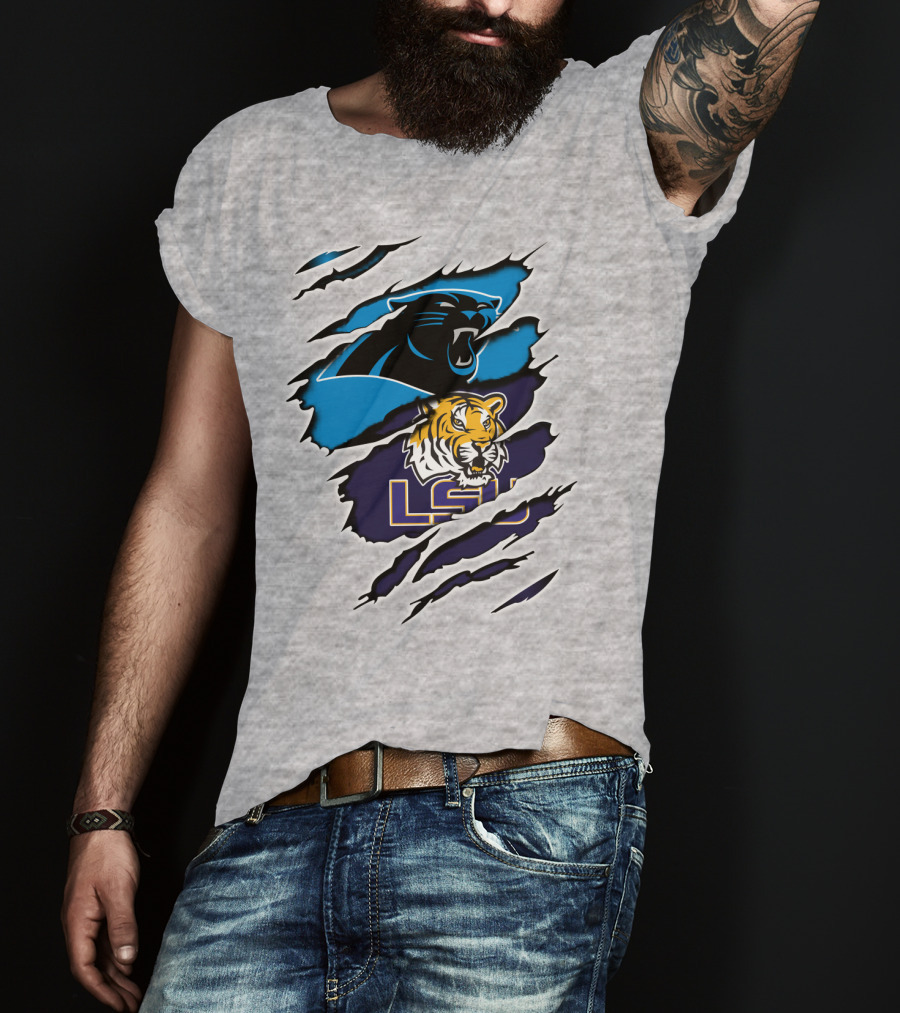 Carolina Panthers And LSU Tigers T-Shirt