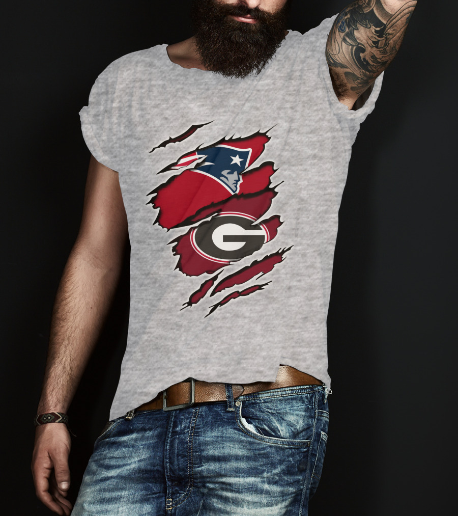 Patriots Bulldogs New England Georgia Fans Mashup T-Shirt