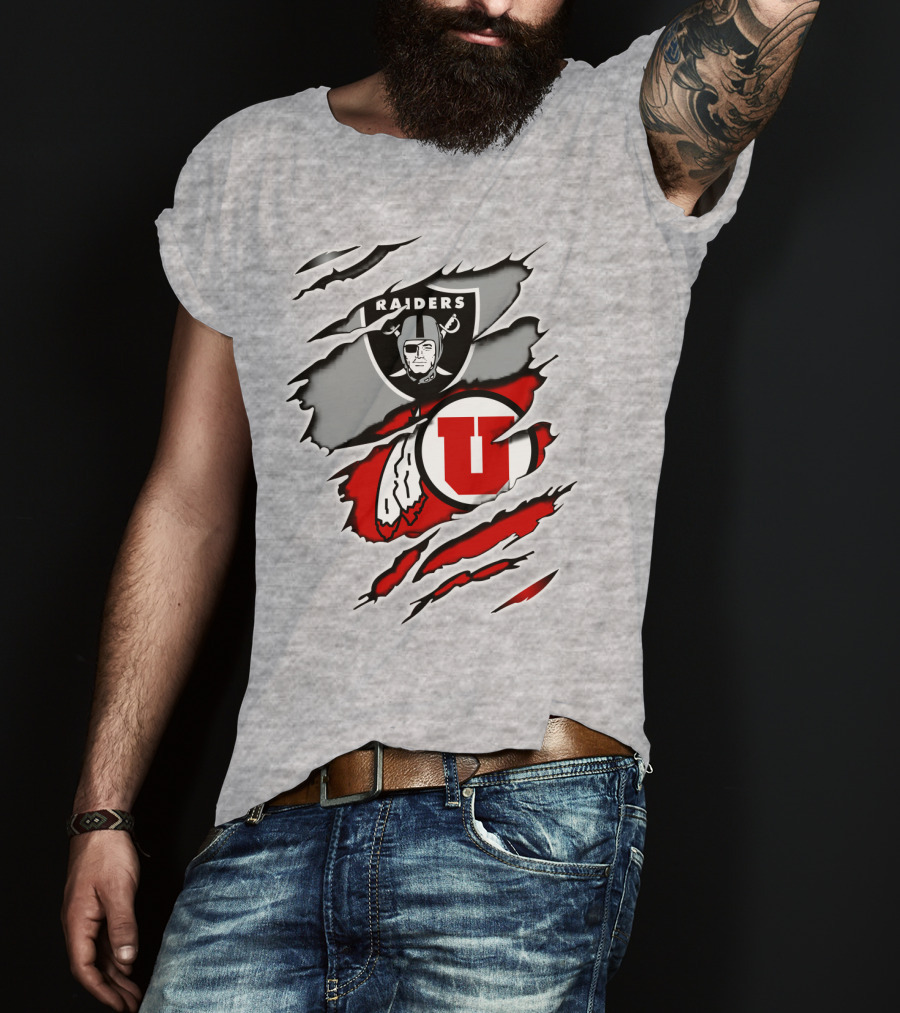 Raiders Utes Logo Fusion Claw Marks T-Shirt