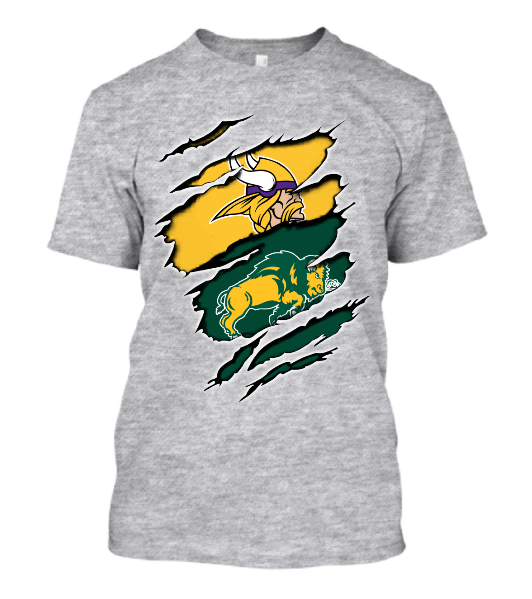 Vikings Logo With Bison Imagery Dakota T-Shirt
