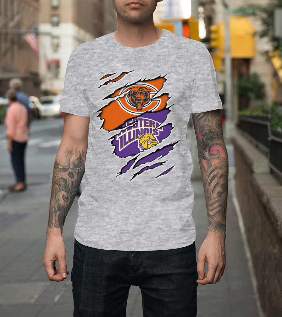 Chicago Bears Western Illinois Leathernecks Claw Marks T-Shirt