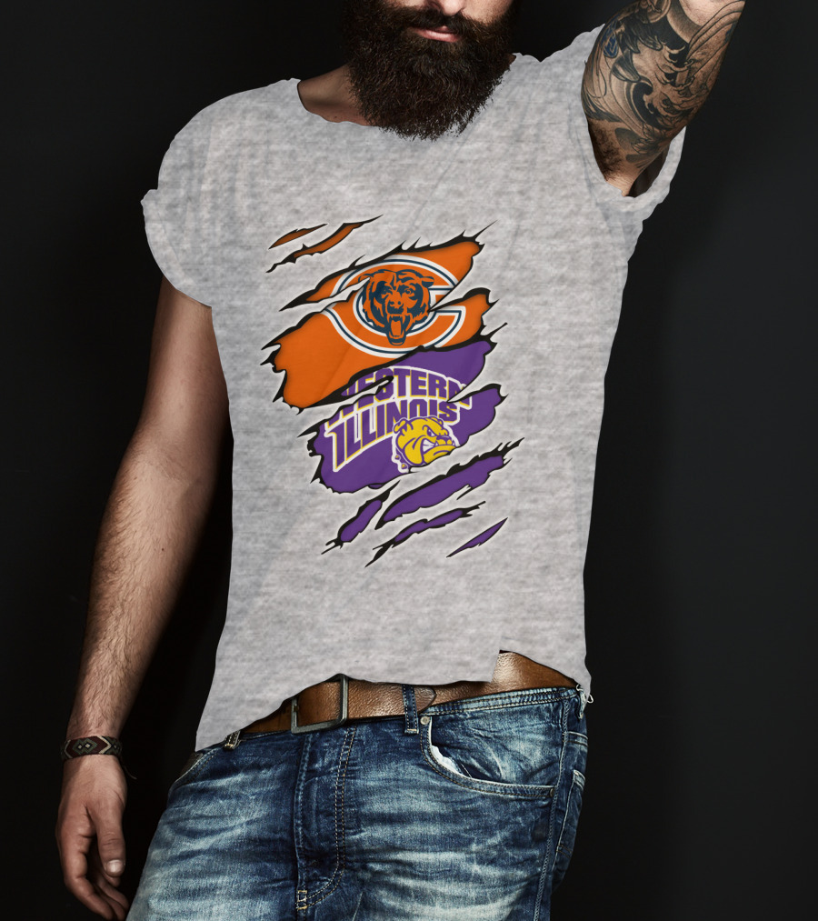 Chicago Bears Western Illinois Leathernecks Claw Marks T-Shirt
