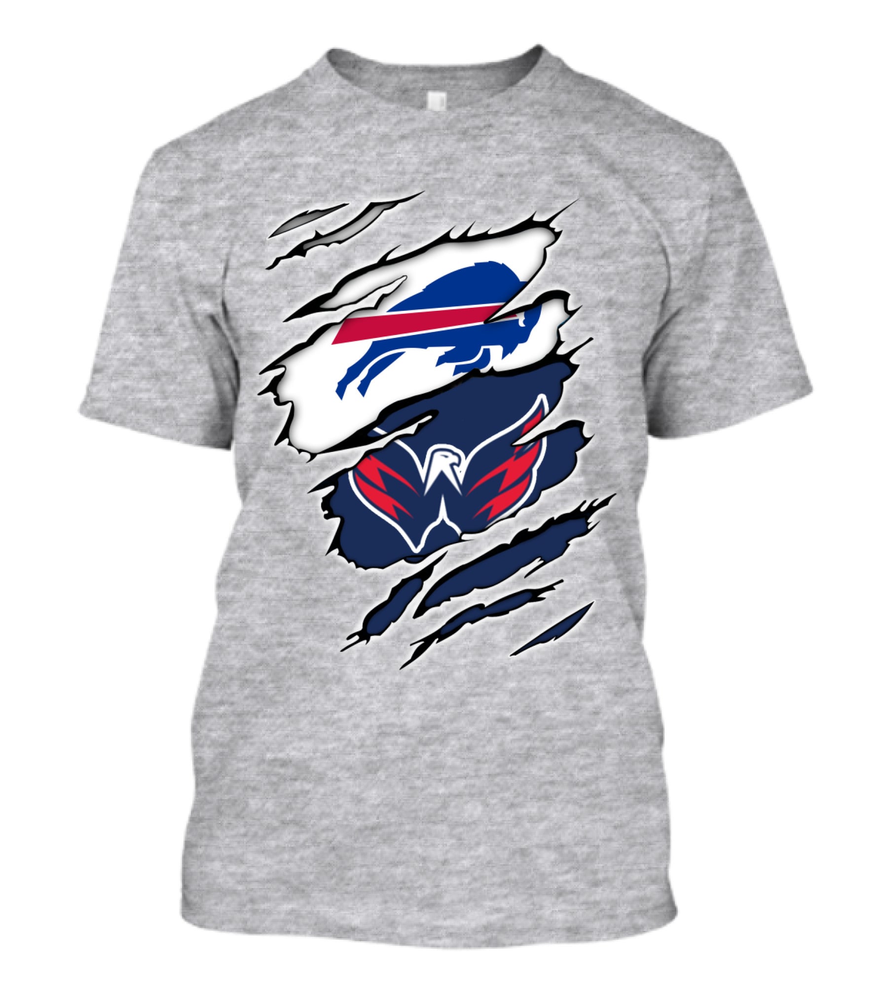 Buffalo Bills Washington Capitals Ripped Claw Marks T-Shirt
