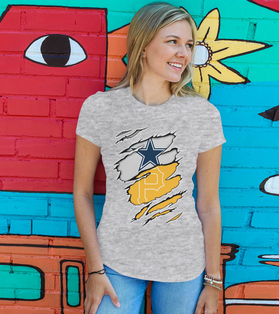 Dallas Cowboys Star Pittsburgh Pirates P Logo Fusion T-Shirt