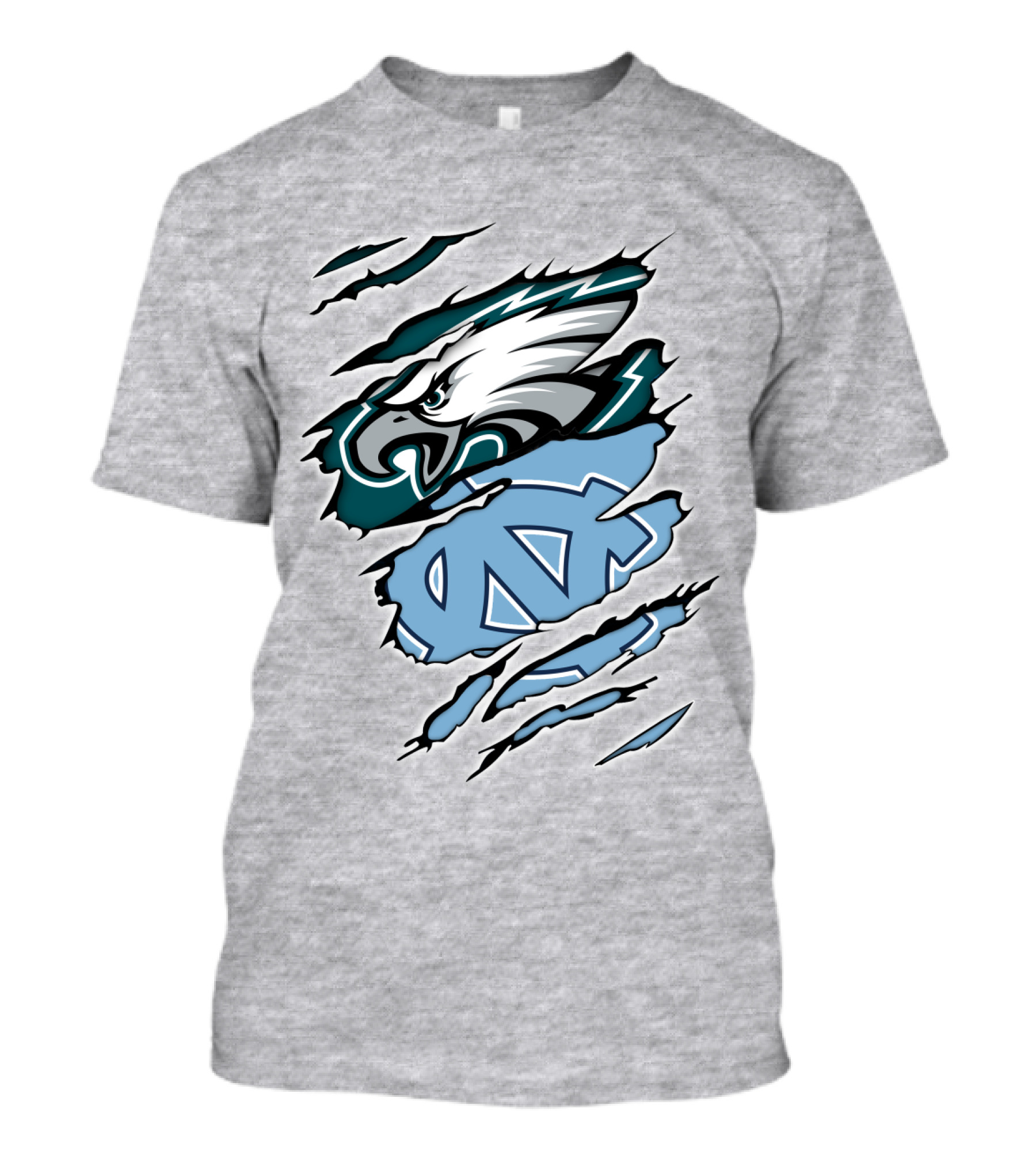 Philadelphia Eagles North Carolina Tar Heels Logo Fusion T-Shirt