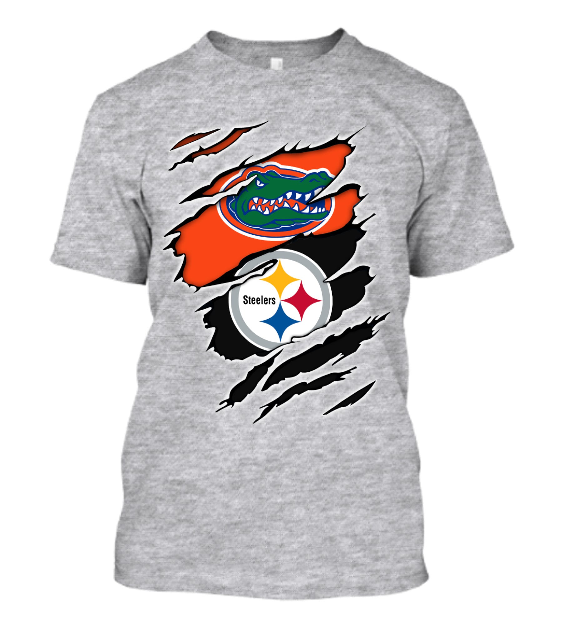 Gators Steelers Florida Football Team Ripped T-Shirt