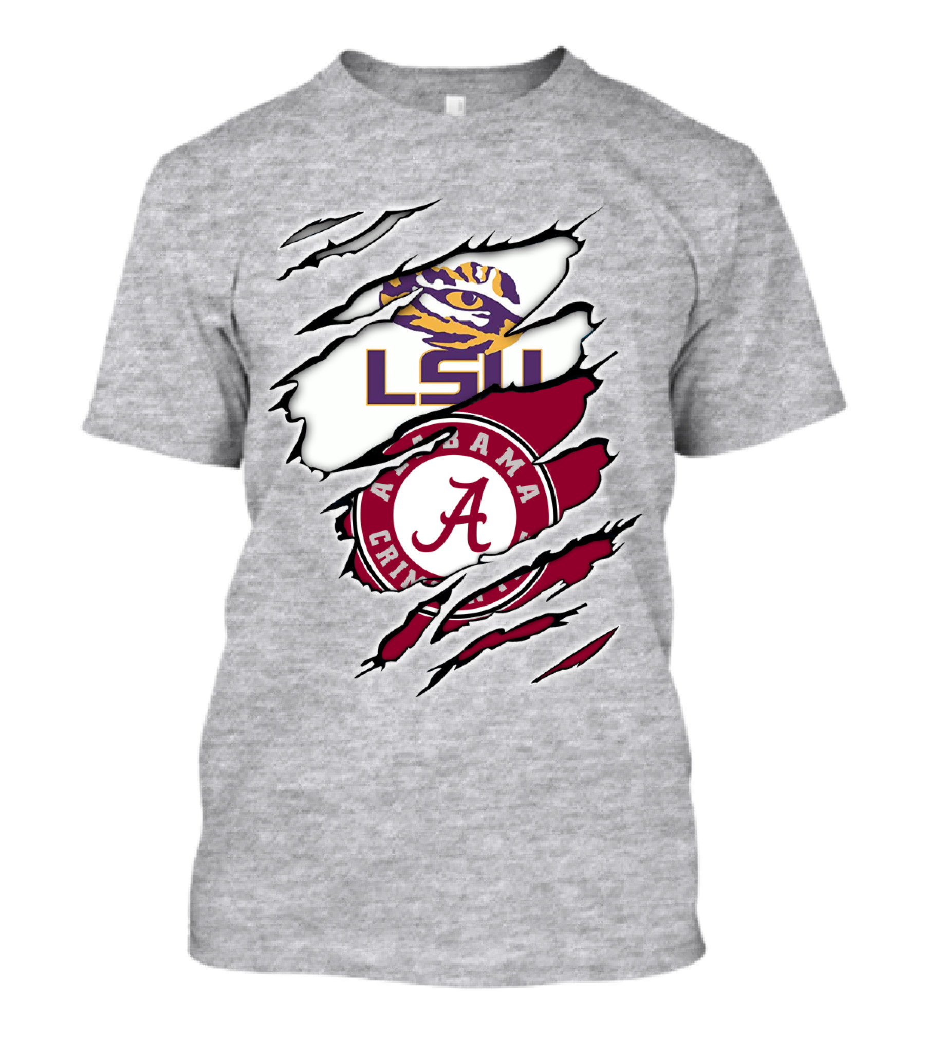 LSU Tigers Alabama Crimson Tide Rivalry Claw Marks T-Shirt