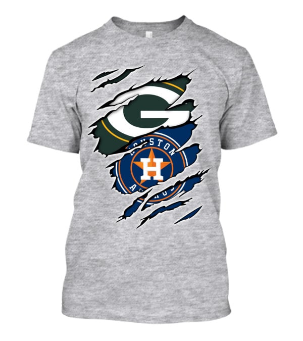 Green Bay Packers Houston Astros Claw Marks T-Shirt