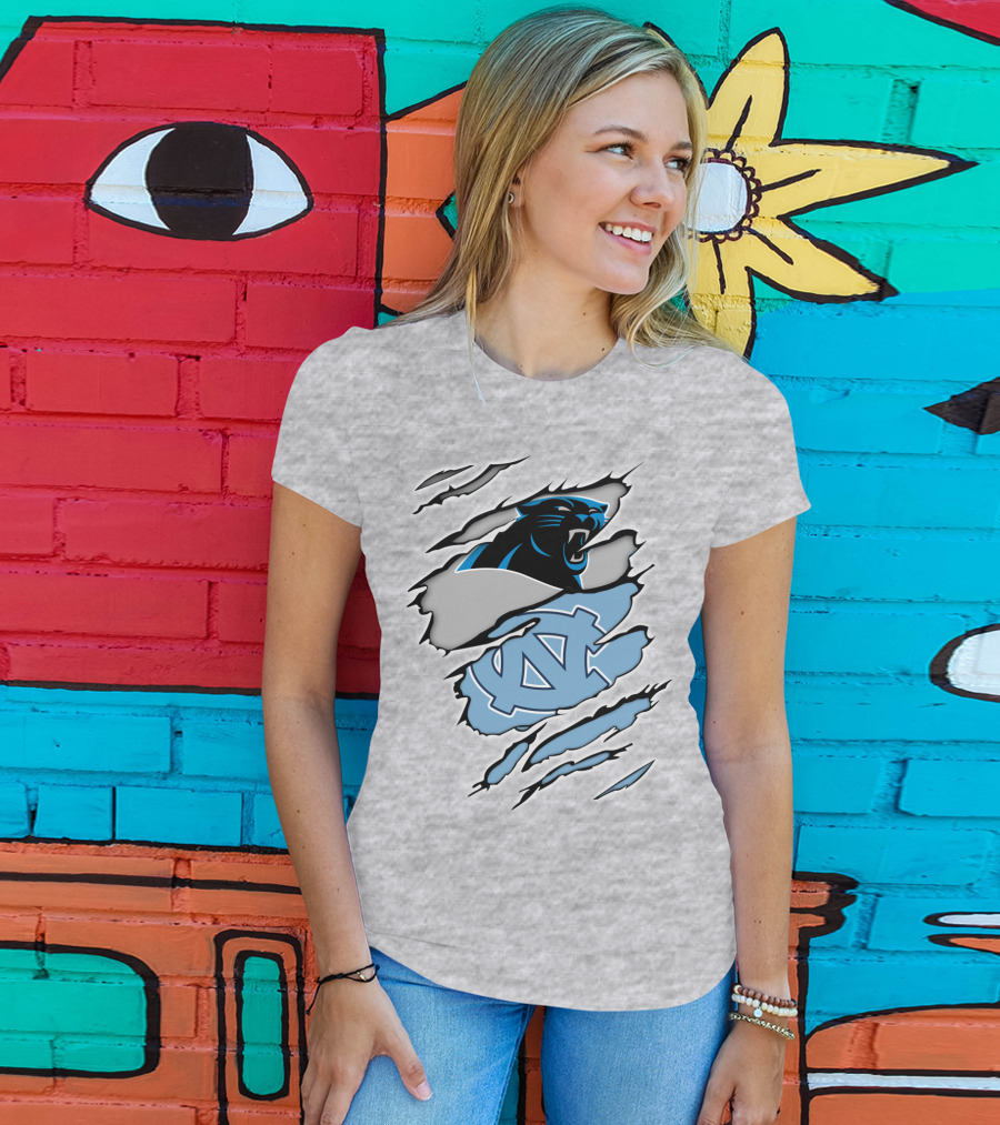 Panther And Tar Heels Logo Fusion T-Shirt
