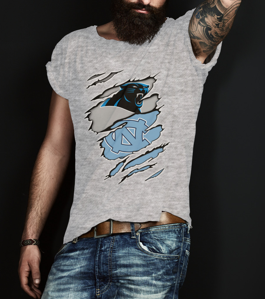 Panther And Tar Heels Logo Fusion T-Shirt