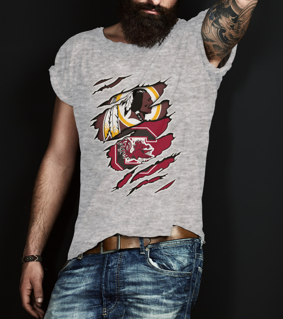 Redskins Gamecocks Logo Mashup T-Shirt