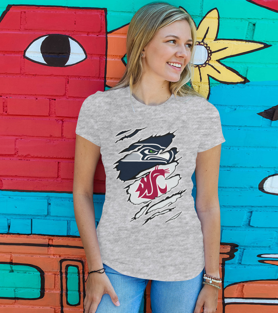 Seahawks Cougars Ripped T-Shirt