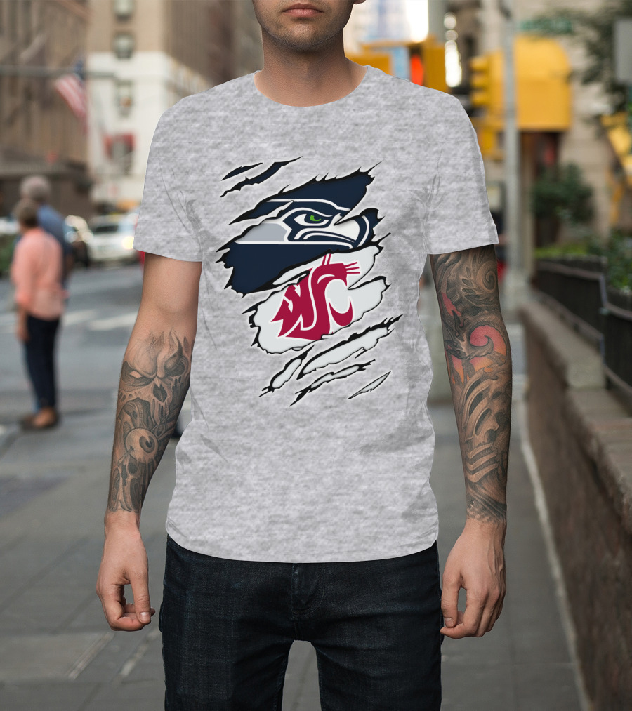 Seahawks Cougars Ripped T-Shirt
