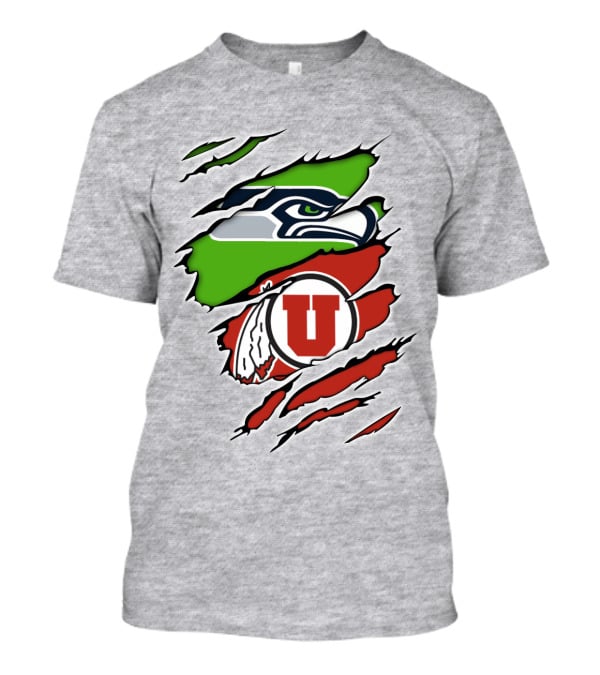 Seahawks Utes Claw Slash Emblem Blend T-Shirt