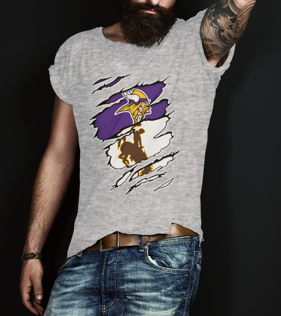 Vikings Wyoming Cowboy Ripped T-Shirt