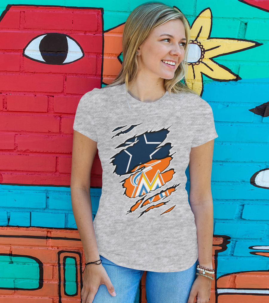 Cowboys Marlins Logo Tear T-Shirt