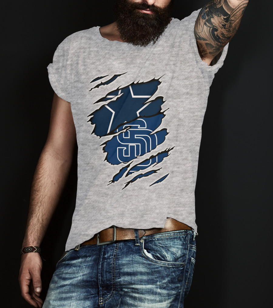 Cowboys Padres Cowboys Logo Mashup T-Shirt