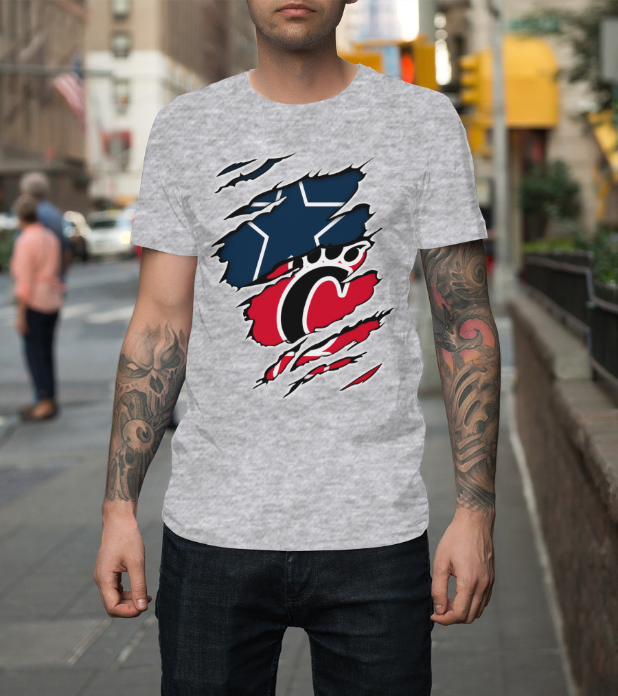 Dallas Cowboys Cincinnati Bearcats Ripped T-Shirt