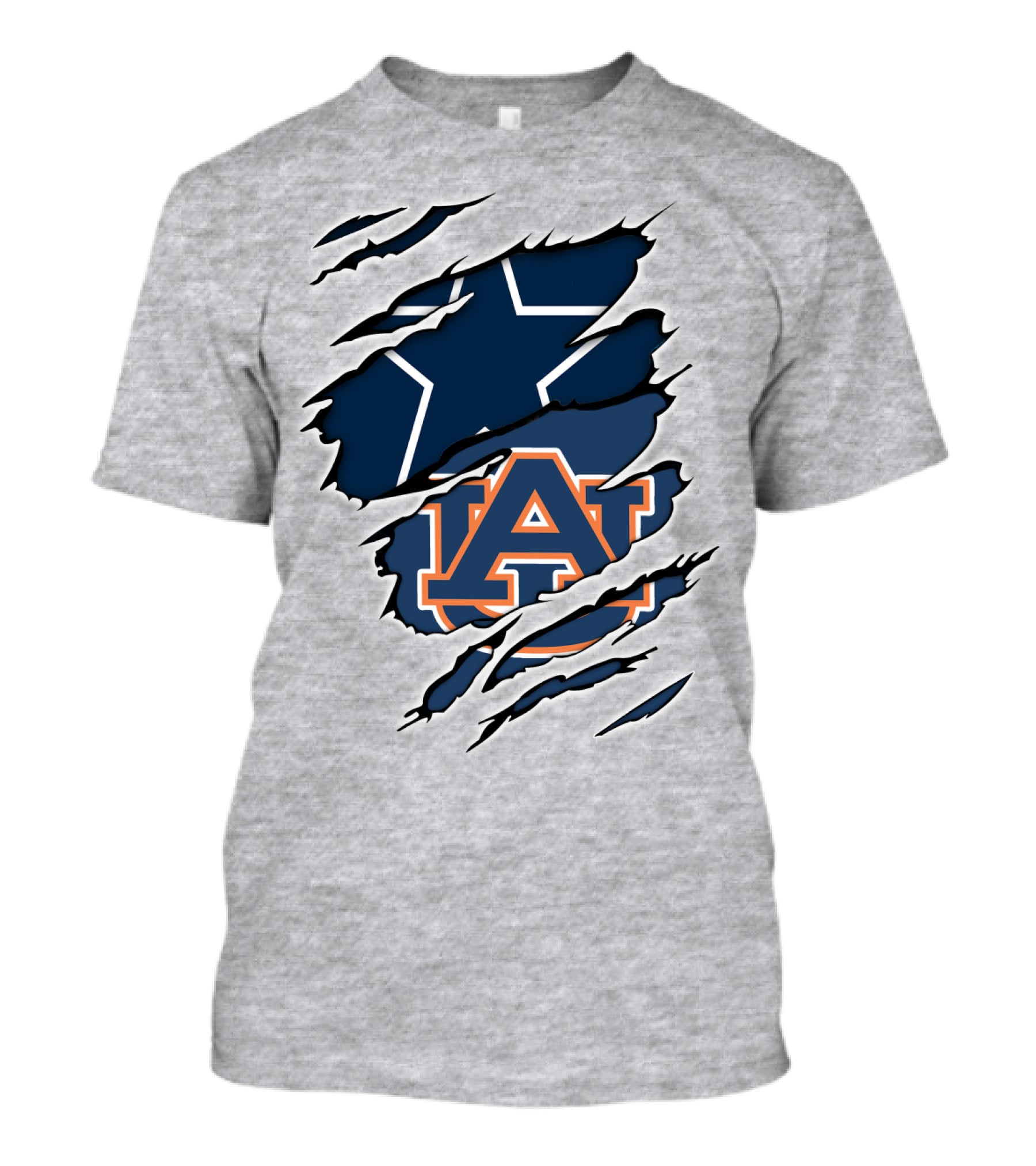 Cowboys Star Auburn Tigers Logo Claw Marks T-Shirt