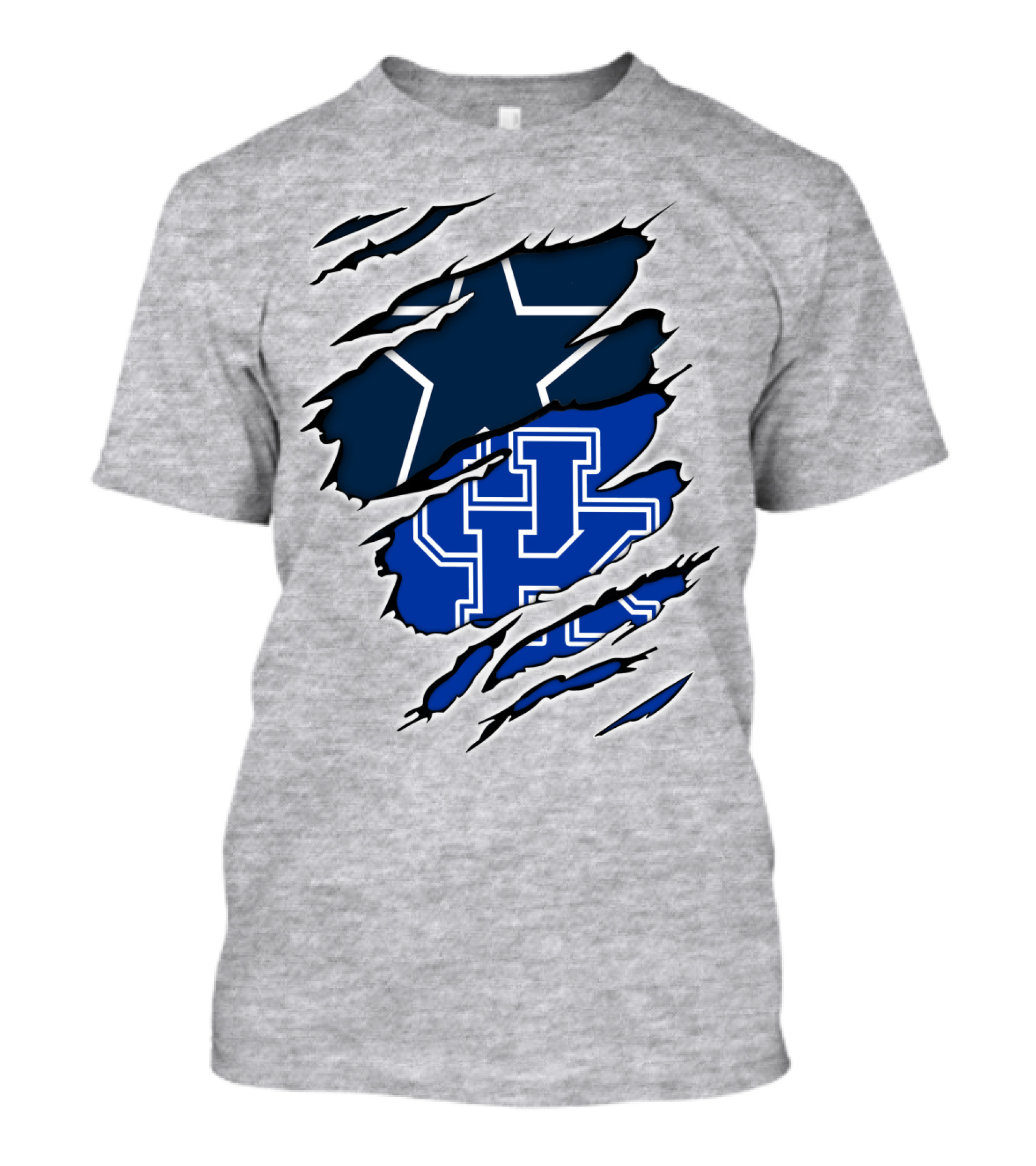 Dallas Cowboys Kentucky Wildcats Rip Effect T-Shirt
