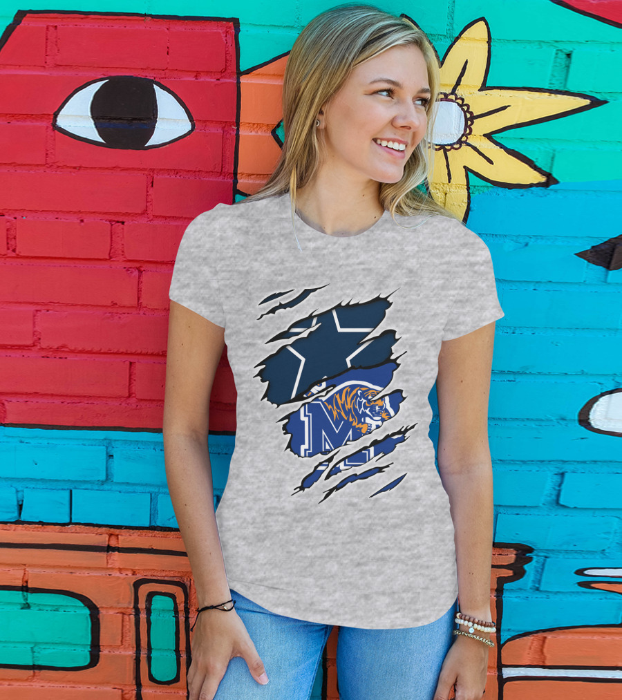 Dallas Cowboys Memphis Tigers Fan Crossover T-Shirt
