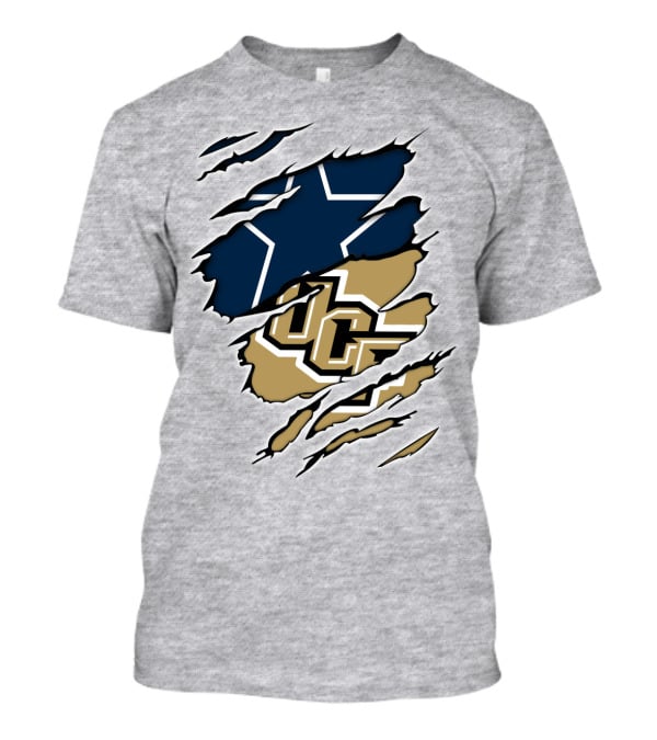 Cowboys UCF Rip Design Cowboys Star Gold T-Shirt